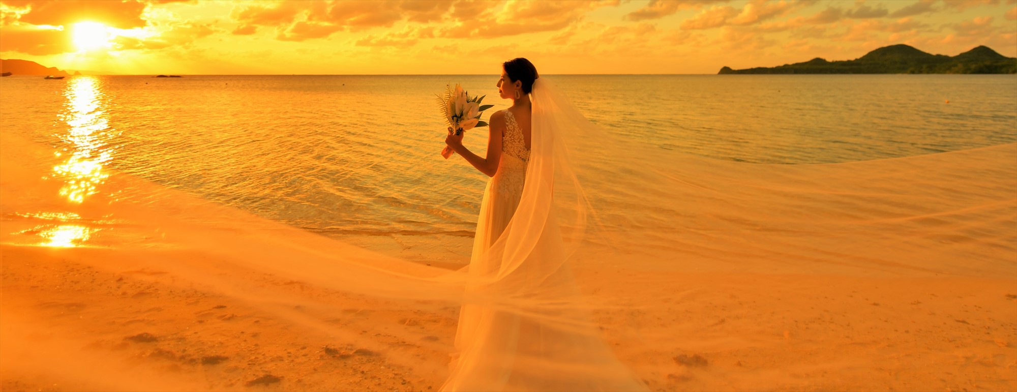 沖縄石垣島フォト・ウェディング Ishigaki Island Okinawa Yonehara Beach Photo Wedding 米原ビーチ　サンセット撮影