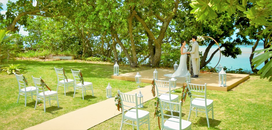 Oceanfront Deck Garden Wedding