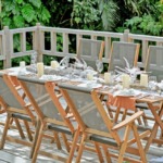 コーラル・テラス石垣島・沖縄結婚式│デッキ・ウェディグ・パーティー│デッキ４段目・テーブル装飾一例