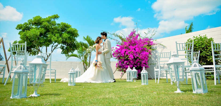 Oceanfront Villa Flower Garden Wedding