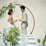 海邦フサキ・ウェディングパーティー＆披露宴　パーティーシーン（サークルアーチは挙式装飾流用）