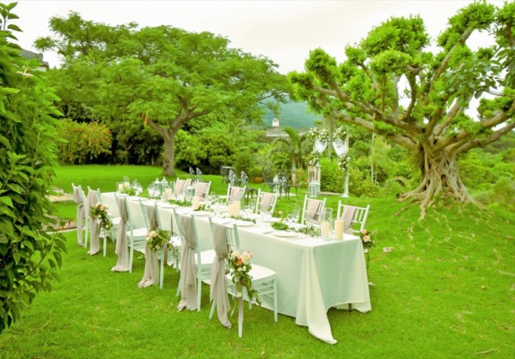 ハーブ・ガーデン・パナ　ガーデン・ウェディング・パーティー＆披露宴　挙式会場を望むパーティー会場