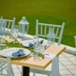 ホテル・ロイヤル・マリン・パレス石垣島　レストラン・テラス・ウェディングパーティー＆披露宴　テーブル装飾一例