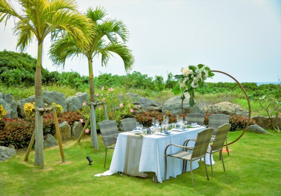 ヴィラガーデン・ウェディングパーティー＆披露宴サークルアーチ（挙式装飾流用）