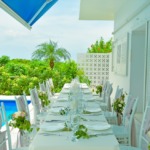 プールサイド・ウェディングパーティー＆披露宴　パーティー会場装飾一例