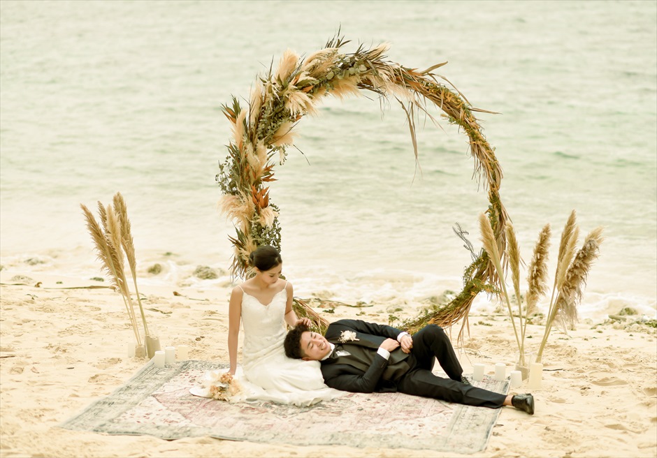 コーラルテラス石垣島　二人挙式 シークレット・ビーチ・ウェディング アップグレード装飾