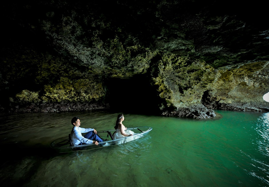 石垣島　青の洞窟　カヌー挙式前撮影　フォトウェディング