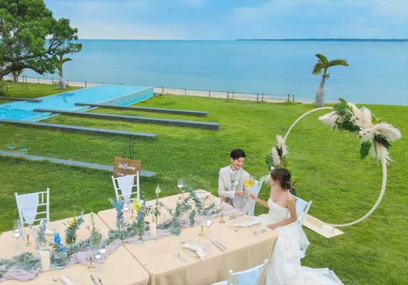 ビーチホテル サンシャイン石垣島　ガーデン・ウェディングパーティー＆披露宴　チャペル・ガーデン会場パーティーシーン