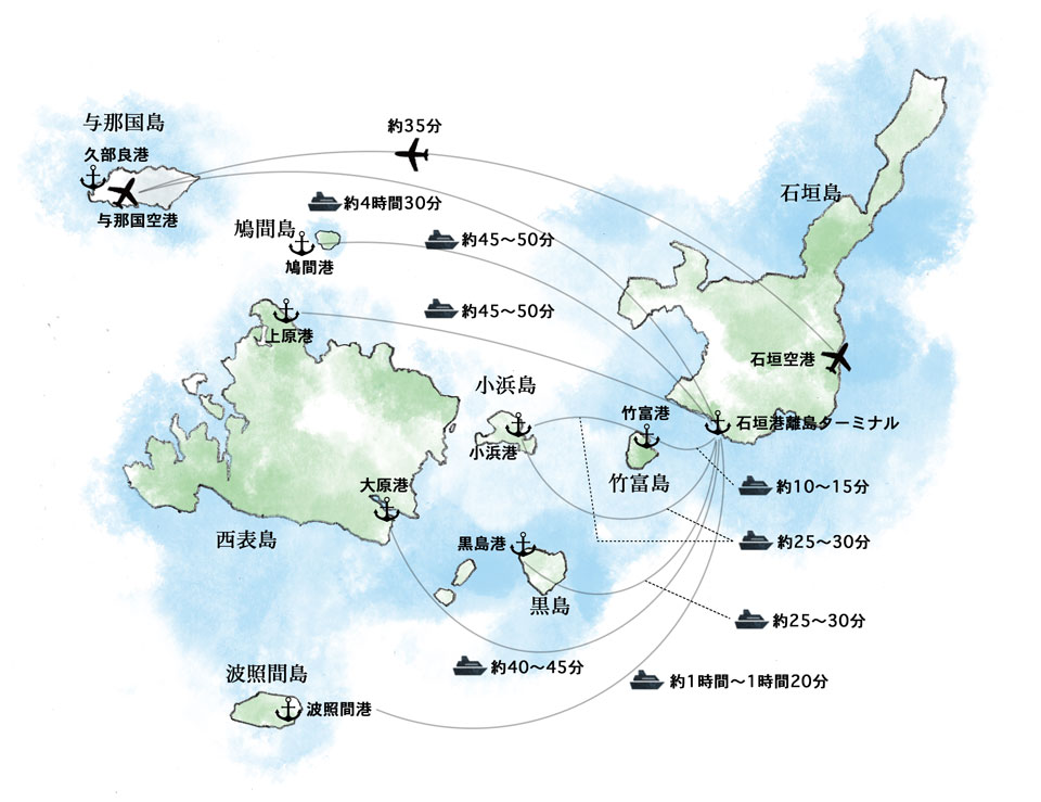 島で選ぶの地図イラスト