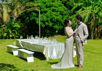 サイレント・クラブ石垣島ガーデン・パーティーテーブル装飾一例