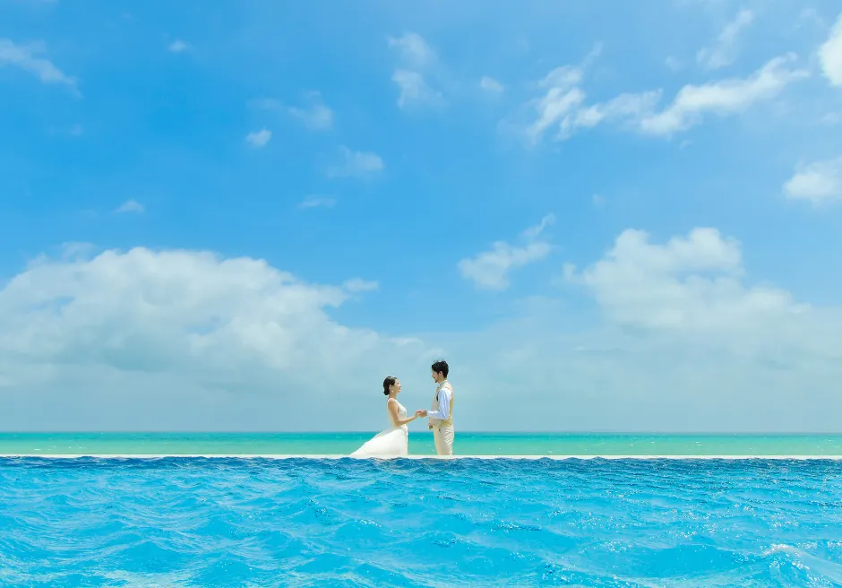 はいむるぶし小浜島リゾート内撮影インフィニティプール